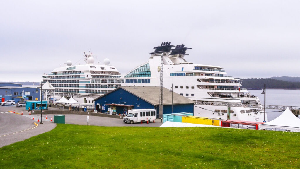 The Seabourn Quest docked at the Prince Rupert Cruise Terminal on July 23