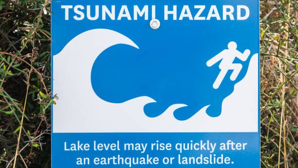 Tsunami hazard sign photo courtesy of iStock