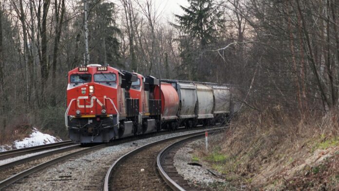 Freight Train Going Through the Forest in Burnaby BC. Photo courtesy of Henry C. Wong via Pexels.com
