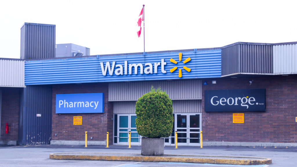 The entrance to the Walmart in Prince Rupert