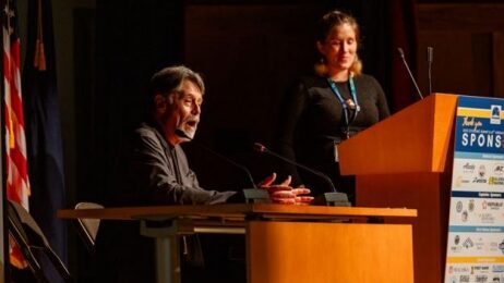 Prince Rupert Mayor Herb Pond speaking at the Southeast Alaska Conference. Photo courtesy of the City of Prince Rupert