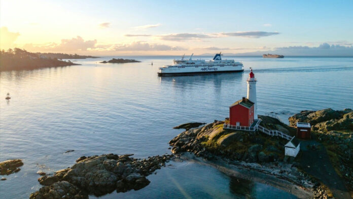 A B.C. Ferries vessel making its way into a port. Courtesy of B.C. Ferries