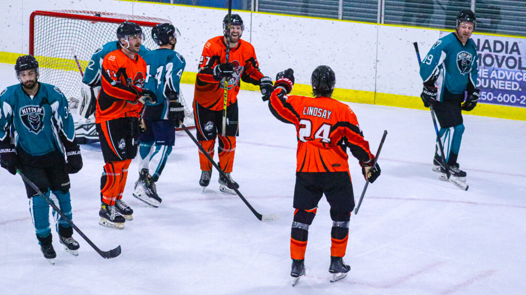 The Prince Rupert Rampage celebrating a goal